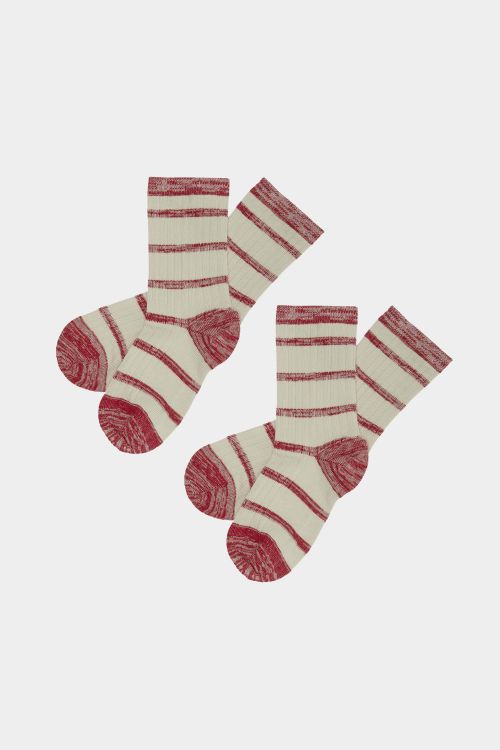 2 Pack Melange Stripe Socks