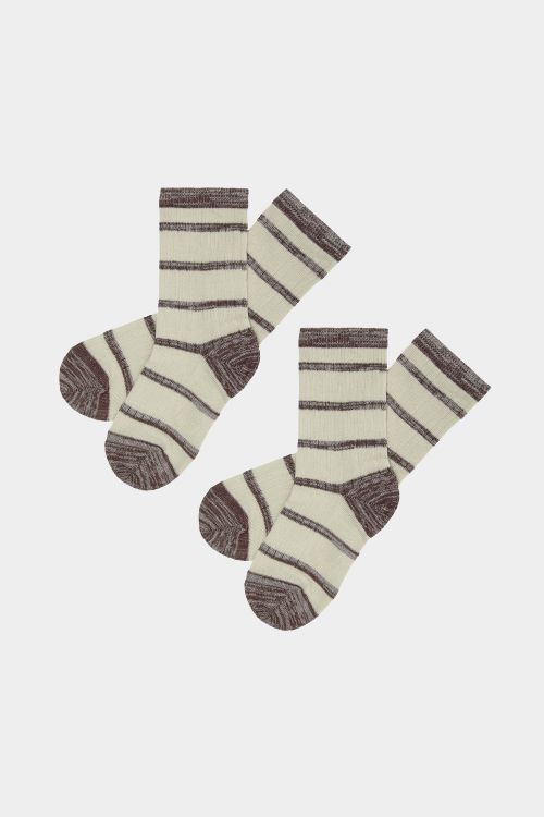2 Pack Melange Stripe Socks