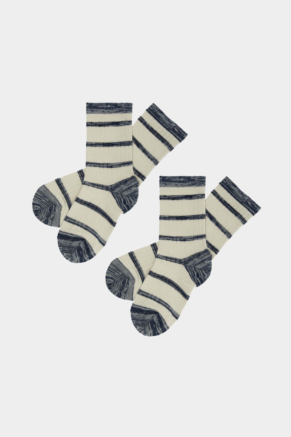 2 Pack Melange Stripe Socks